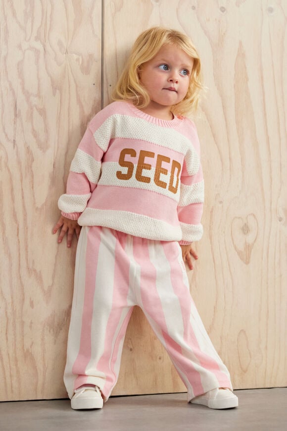 Stripe Knit Sweater  Rose Petal  hi-res