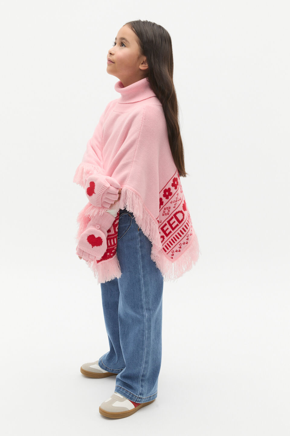 Fairisle Poncho  Rose Petal
