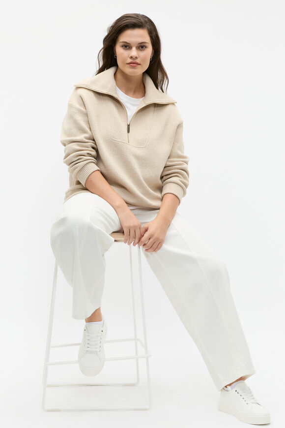 Textured Twist Sweat  Oat Twist  hi-res