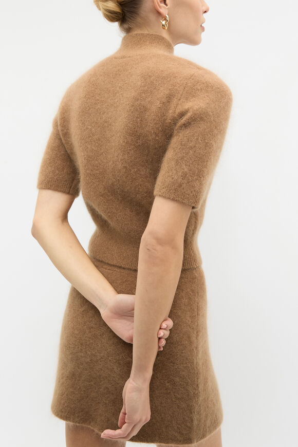 Mock Neck Knitted Top  Amaretto Marle  hi-res
