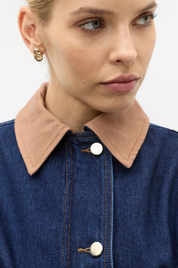Double Circle Stud Earring  Gold  hi-res