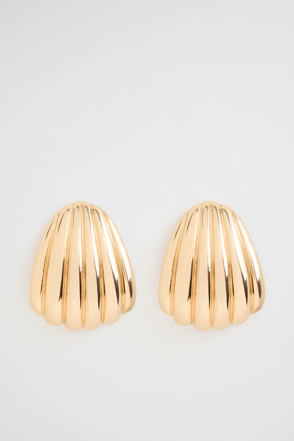 Ribbed Oversized Hoop  Gold  hi-res