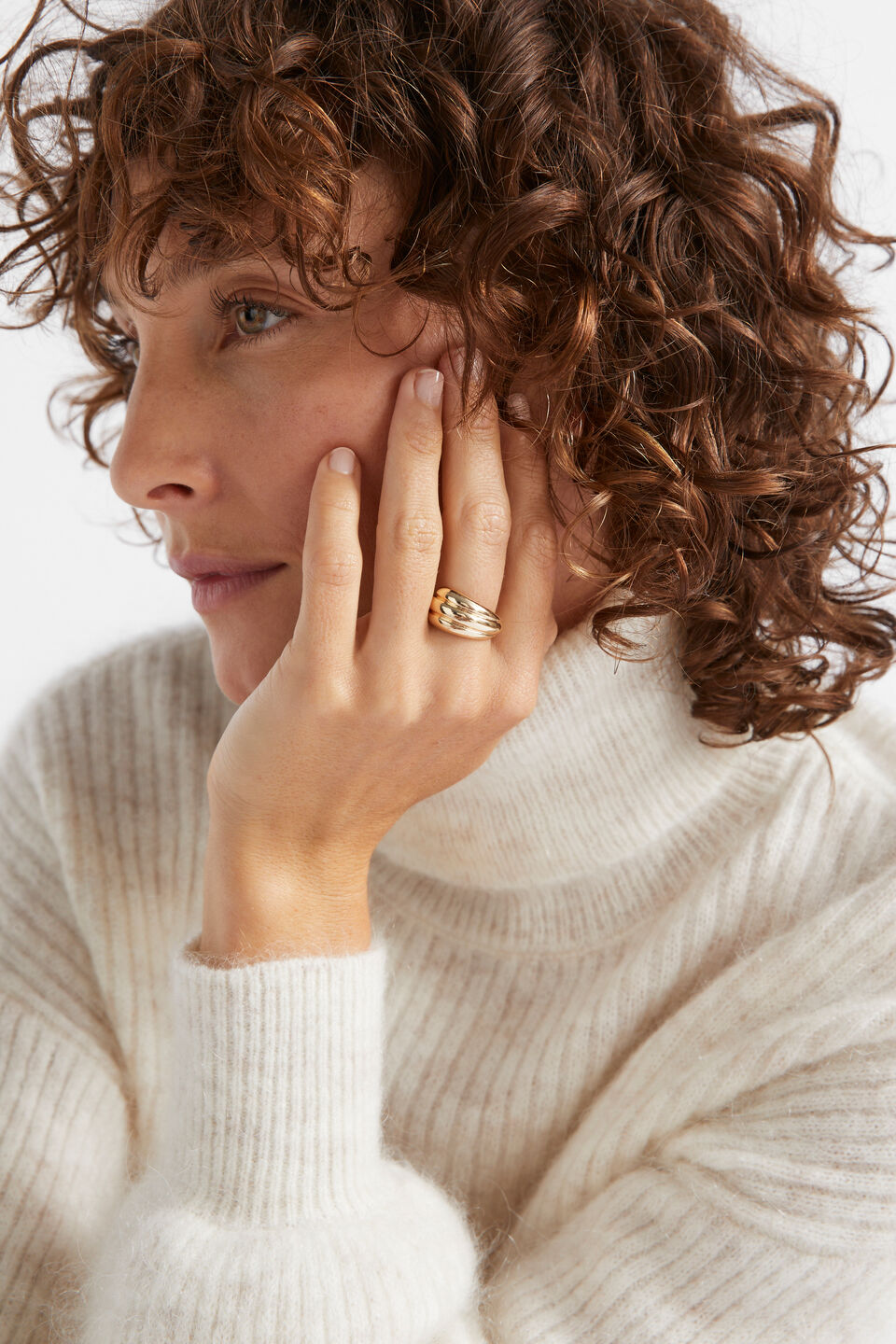Ribbed Ring  Gold