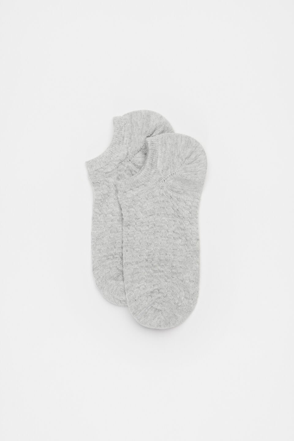 Waffle Sneaker Sock  Silver Marle