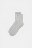 Waffle Quarter Crew Sock  Silver Marle  hi-res