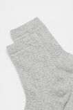 Waffle Quarter Crew Sock  Silver Marle  hi-res