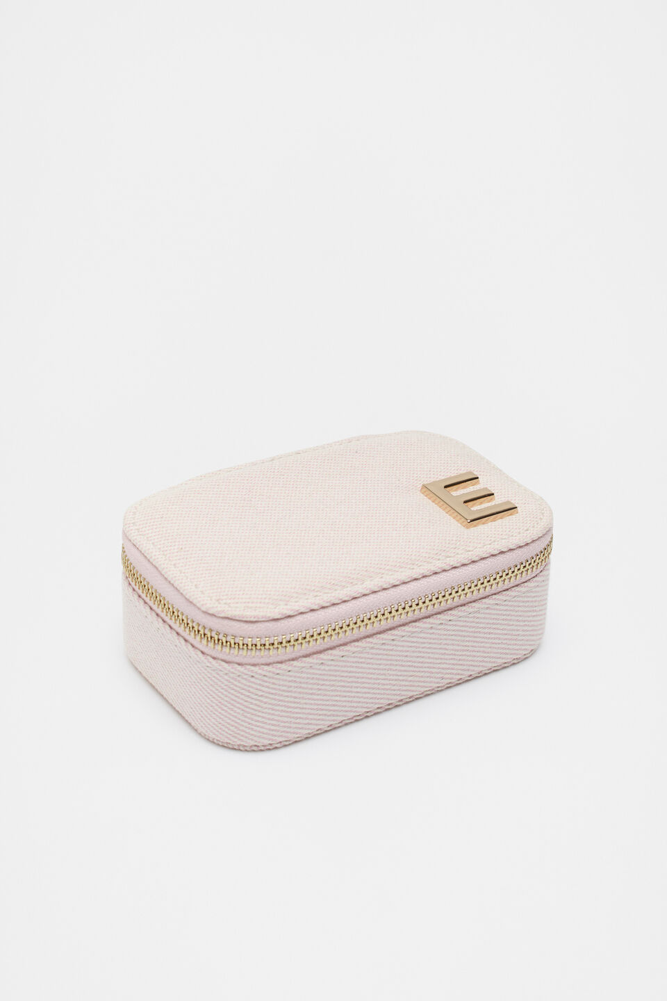 Initials Mini Jewellery Case Rose Petal  E