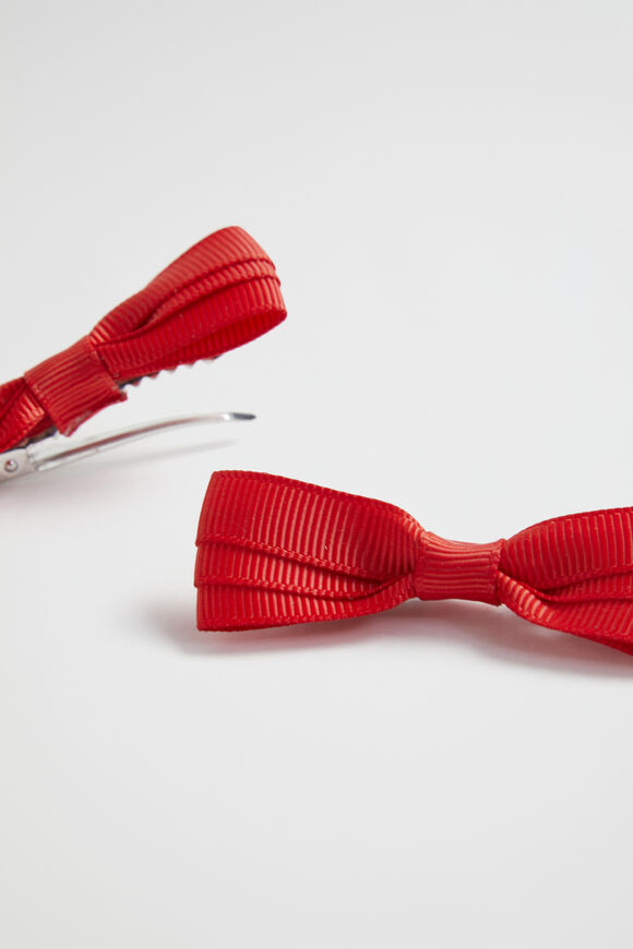 Grosgrain Bow Duck Clip  Red  hi-res
