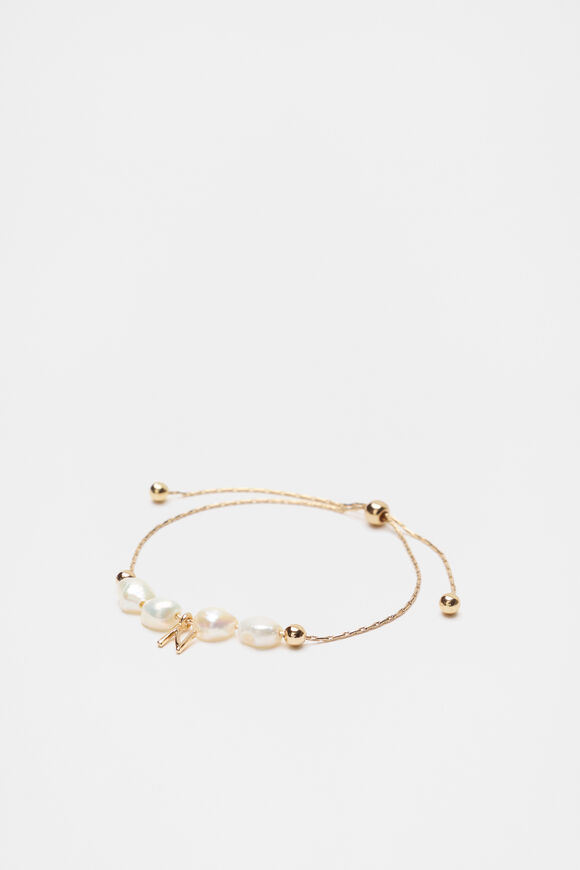 Fine Pearl Initial Bracelet  N  hi-res