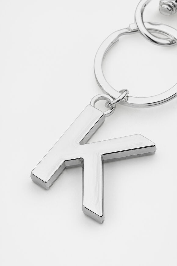 Silver Initials Keyring  K  hi-res