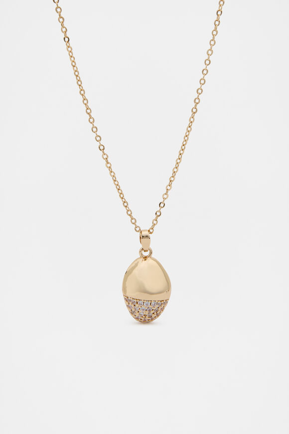 Pave Organic Pendant  Gold  hi-res