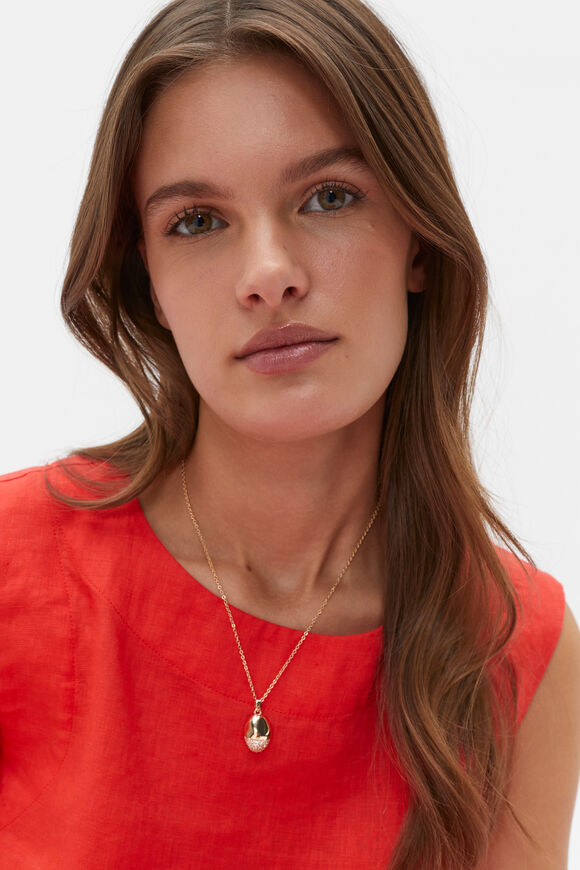 Pave Organic Pendant  Gold  hi-res