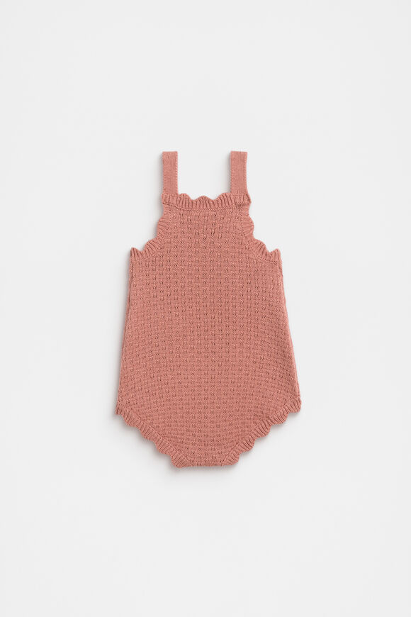 Scallop Knit Romper  Desert Rose  hi-res