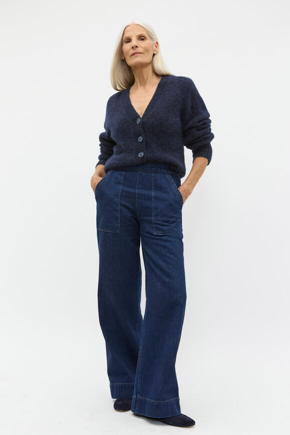 Lofty Button Knit Cardigan  Twilight Blue  hi-res