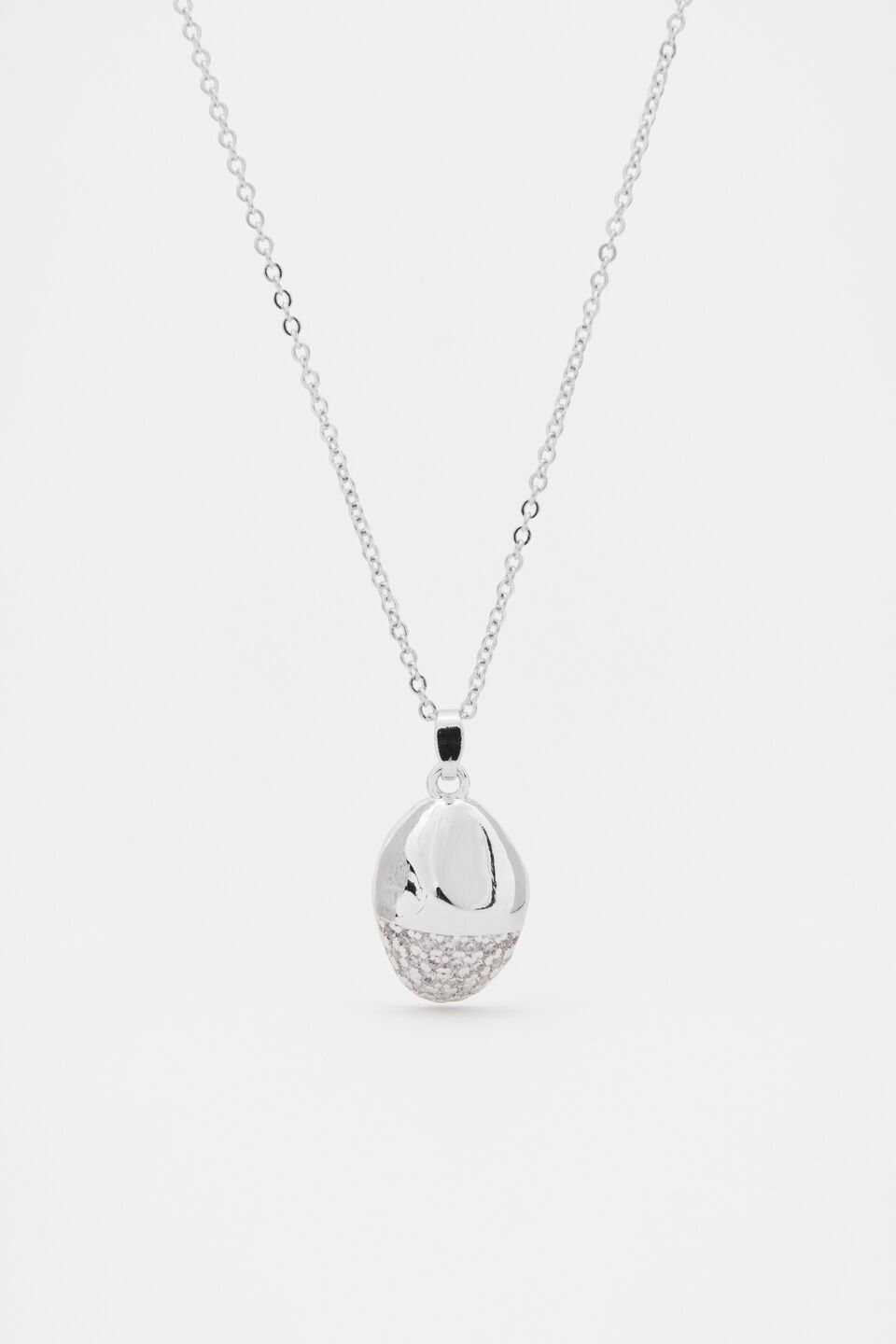 Pave Organic Pendant  Silver