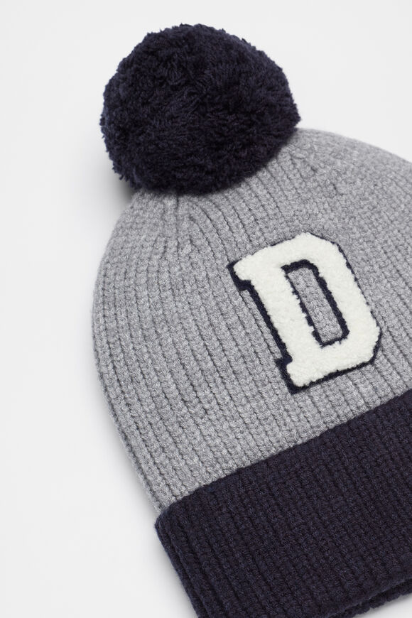 Colourblock Initial Beanie  D  hi-res