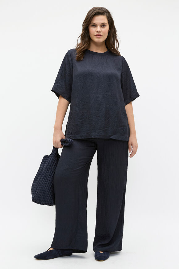 Textured Satin Tee  Twilight Blue  hi-res