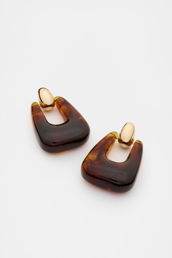 Resin Statement Drop Earring  Tort  hi-res