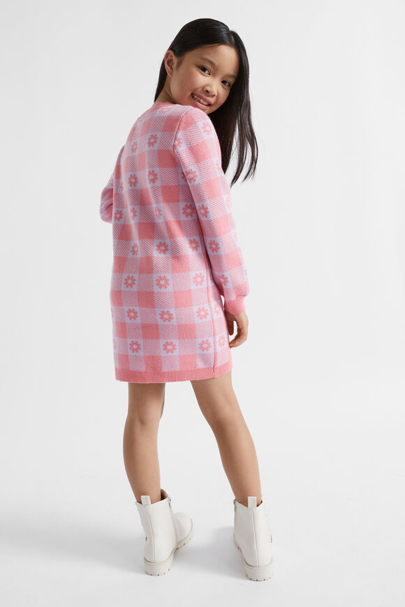 Check Knit Dress  Peach  hi-res