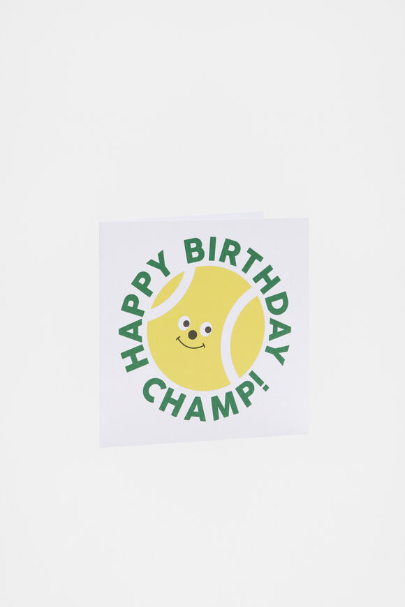 Happy Birthday Tennis Ball Card  Multi  hi-res