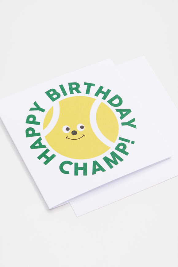 Happy Birthday Tennis Ball Card  Multi  hi-res