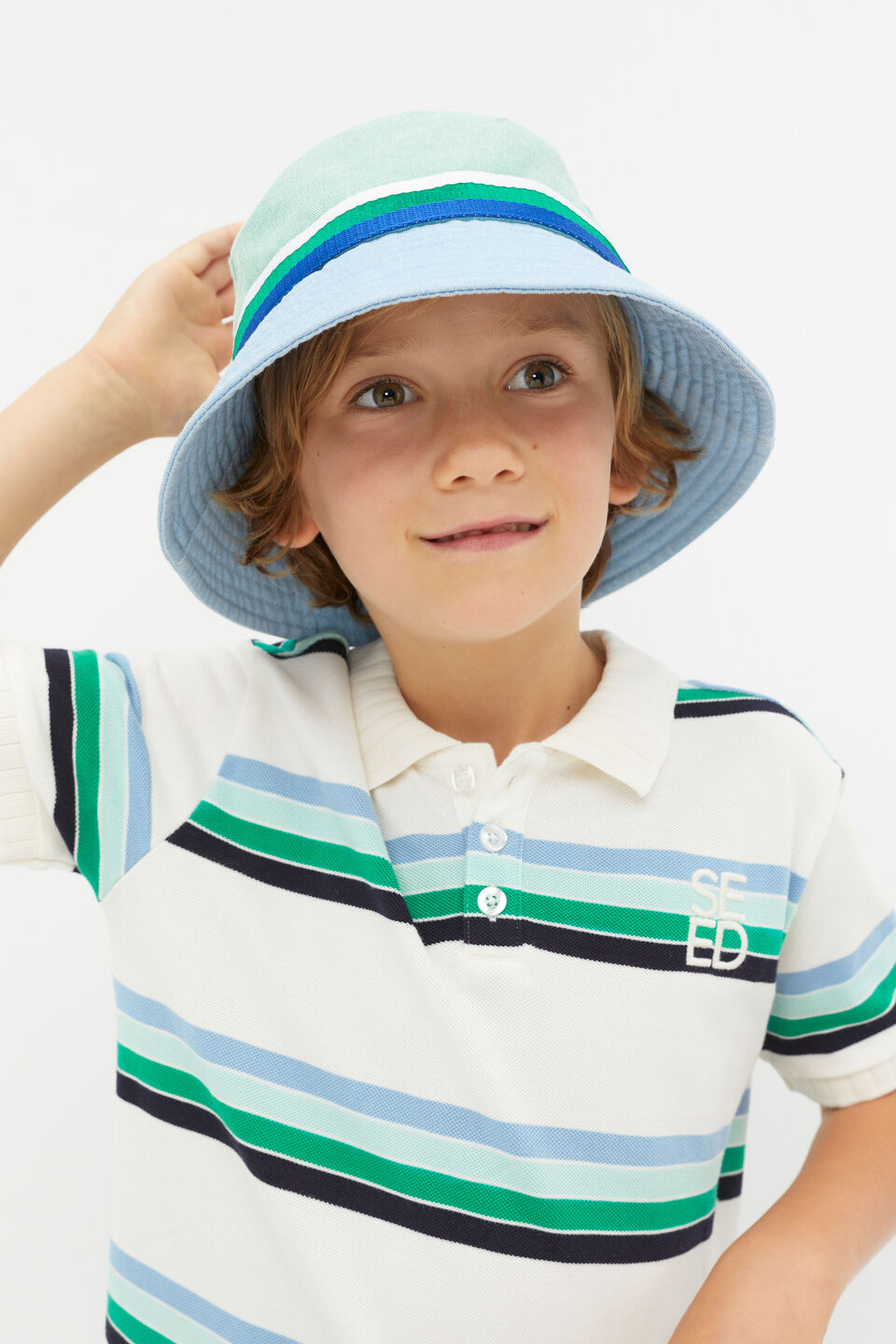 Colourblock Bucket Hat  Pale Mint