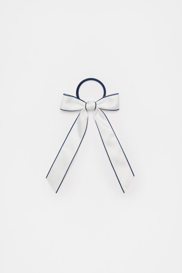 Contrast Trim Bow Elastic  Rich Cream  hi-res