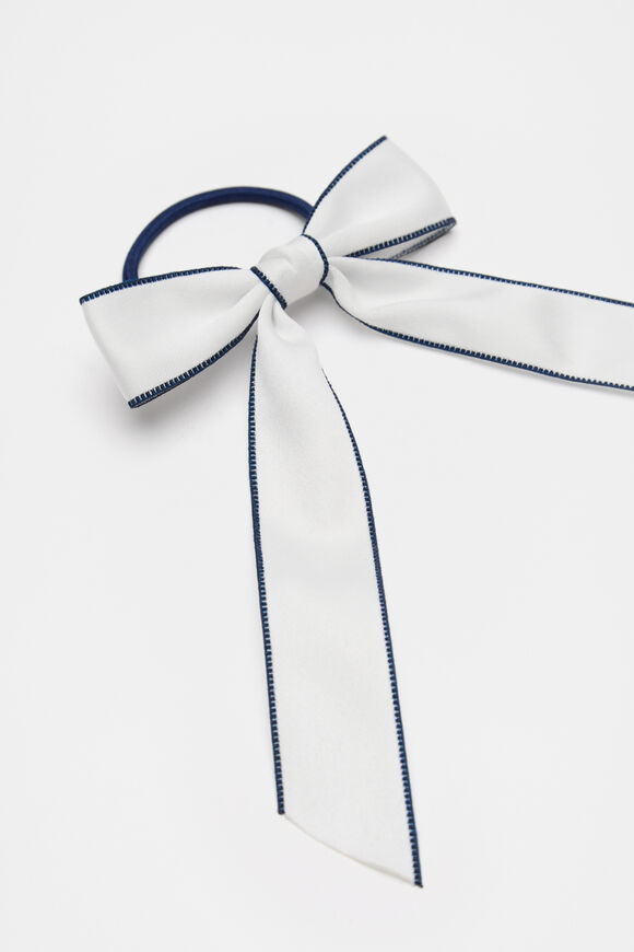 Contrast Trim Bow Elastic  Rich Cream  hi-res