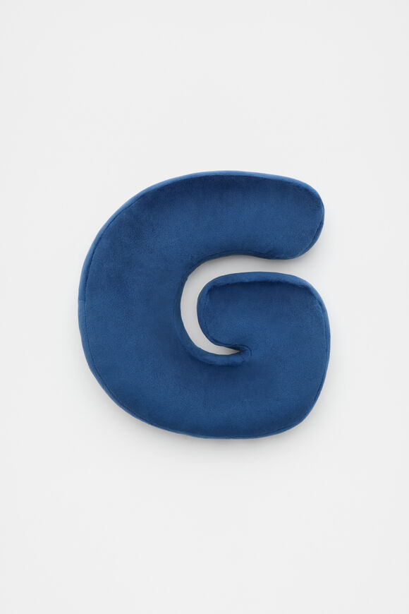 Blue Velvet Initial Cushion  G  hi-res