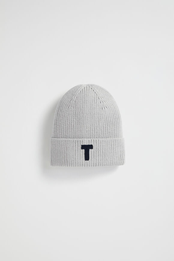 Rib Initial Beanie  T  hi-res