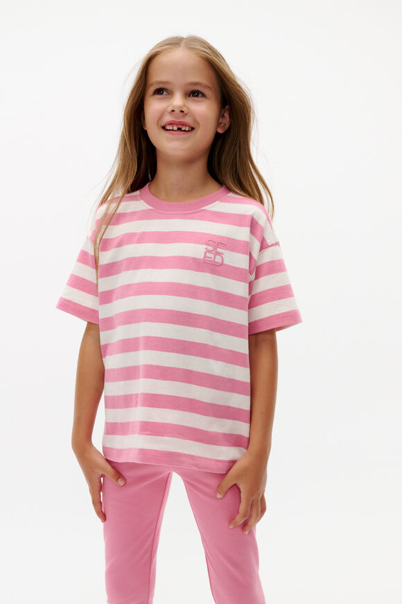 Core Stripe Tee  Raspberry  hi-res
