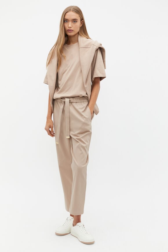 Tapered Leg Tie Pant  Cookie  hi-res