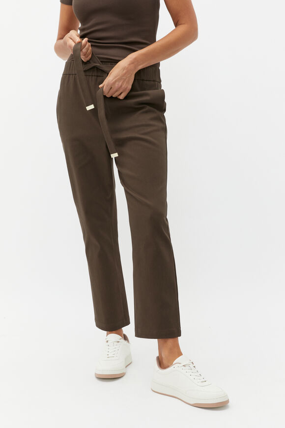 Tapered Leg Tie Pant  Dark Espresso  hi-res
