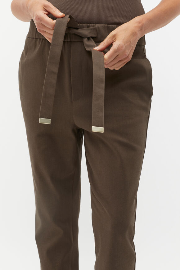 Tapered Leg Tie Pant  Dark Espresso  hi-res