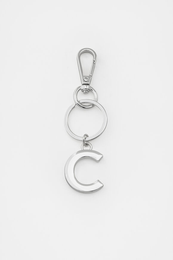 Silver Initials Keyring  C  hi-res