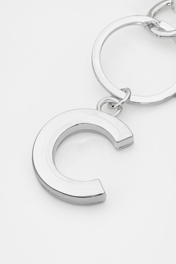 Silver Initials Keyring  C  hi-res