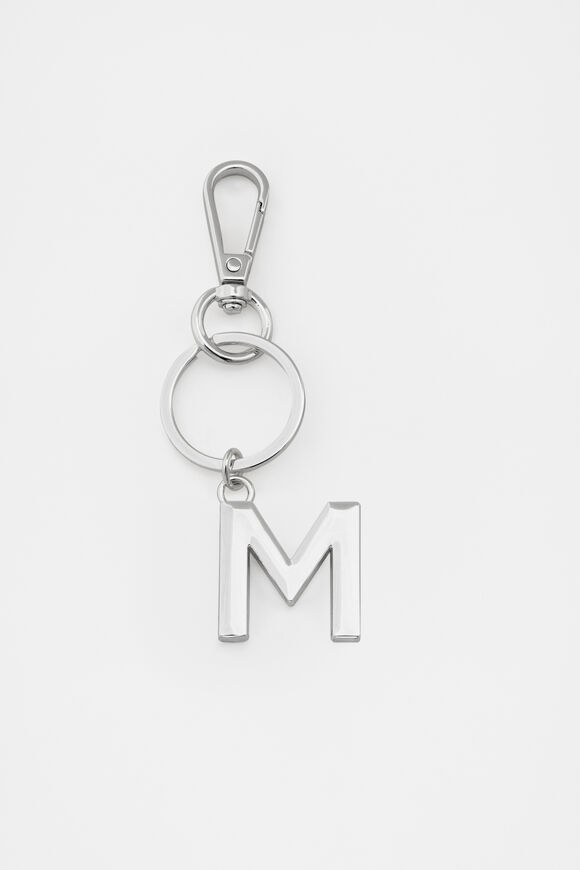 Silver Initials Keyring  M  hi-res