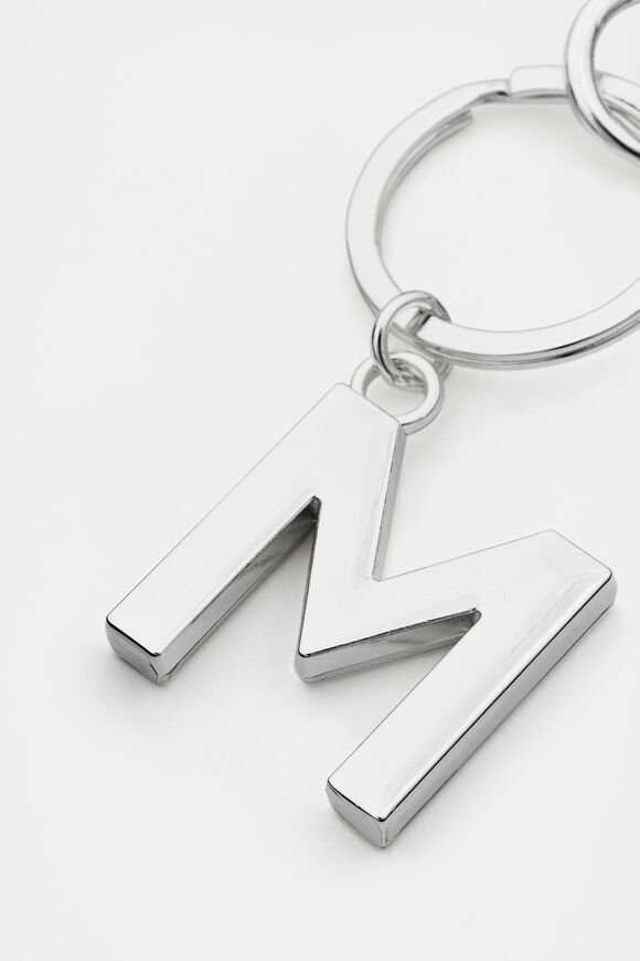 Silver Initials Keyring  M  hi-res