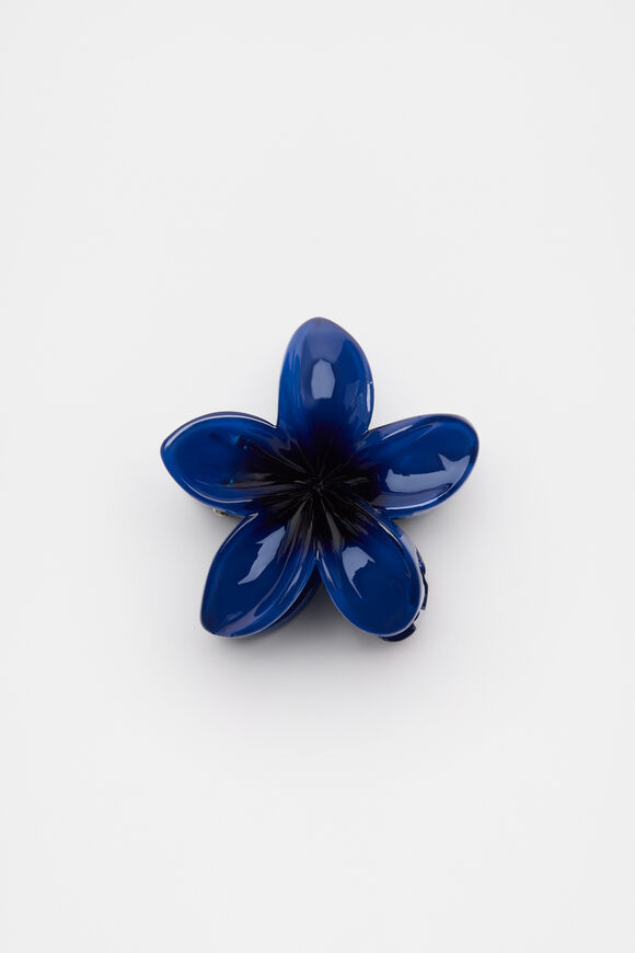 Hibiscus Claw Clip  New Navy  hi-res