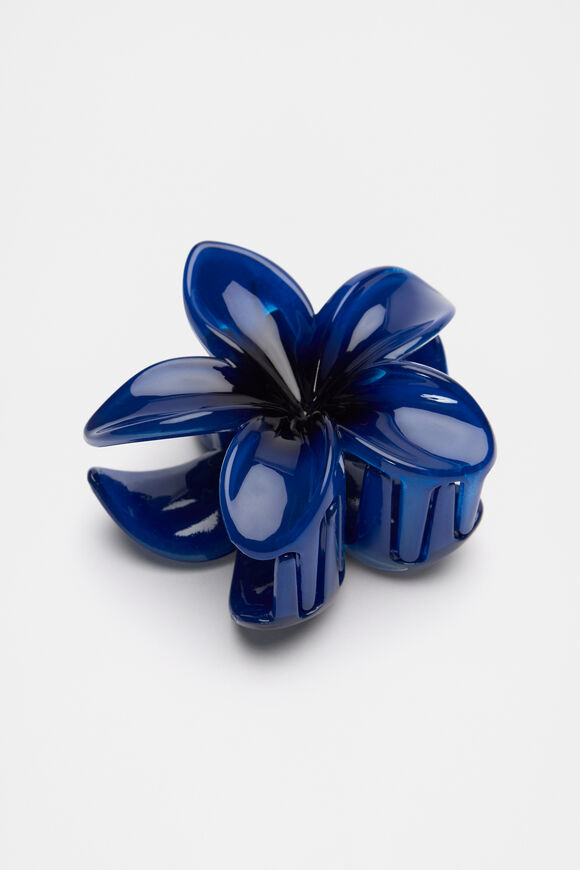 Hibiscus Claw Clip  New Navy  hi-res