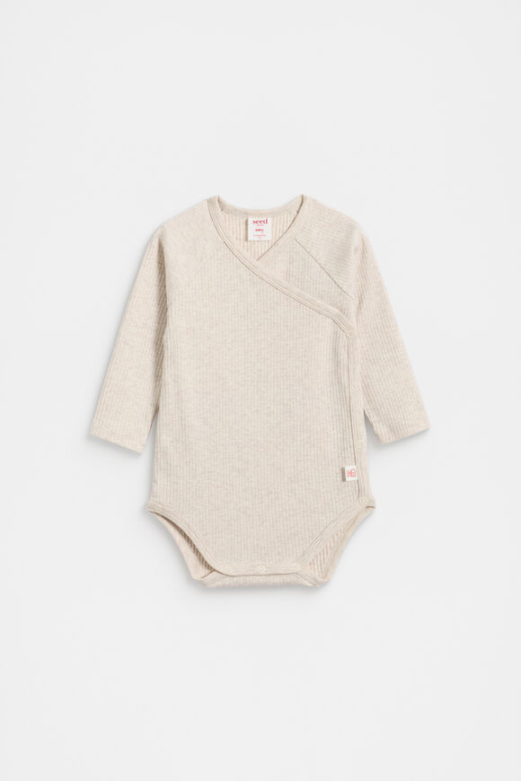 Logo Wrap Bodysuit  Cream Marle  hi-res