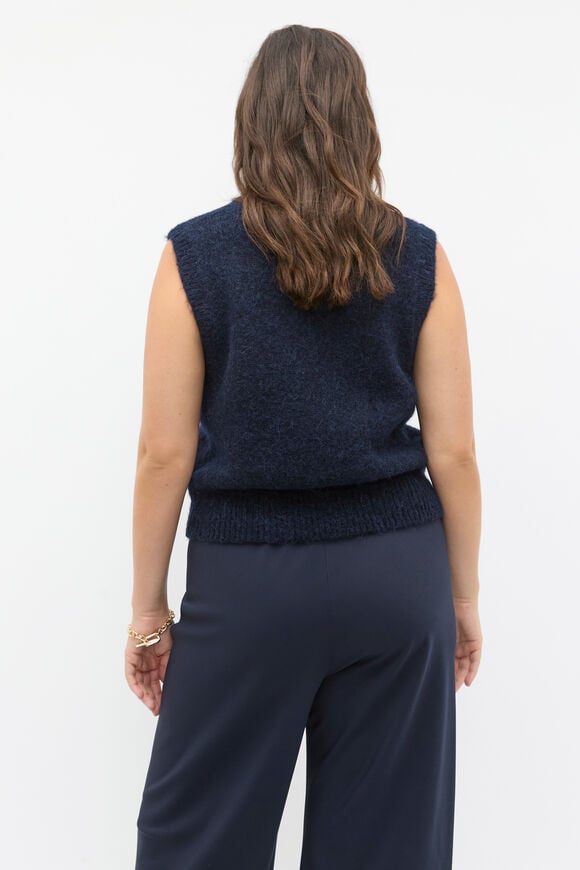 Lofty V Neck Vest  Twilight Blue  hi-res