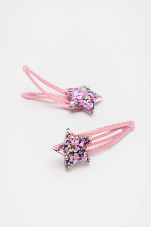 Star Glitter Resin Snaps  Multi  hi-res