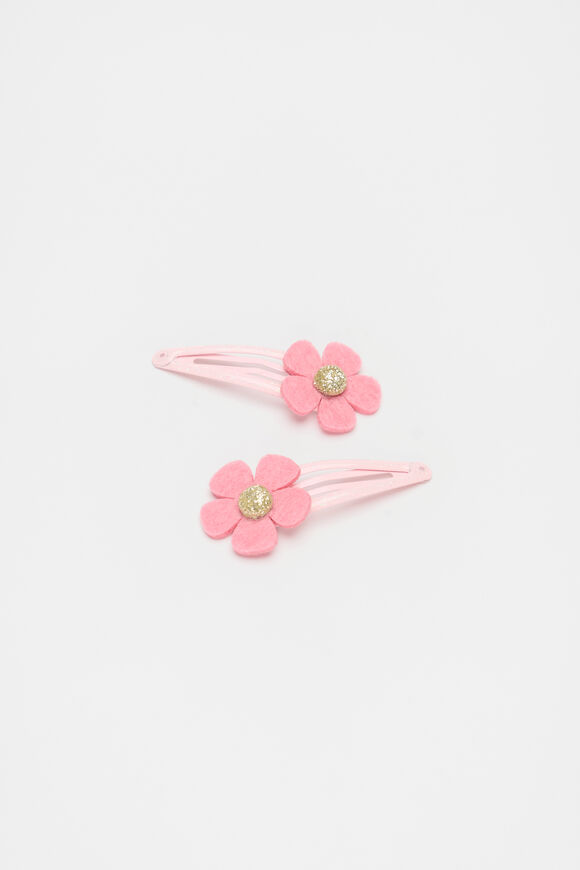 Felt Flower Snaps  Raspberry  hi-res