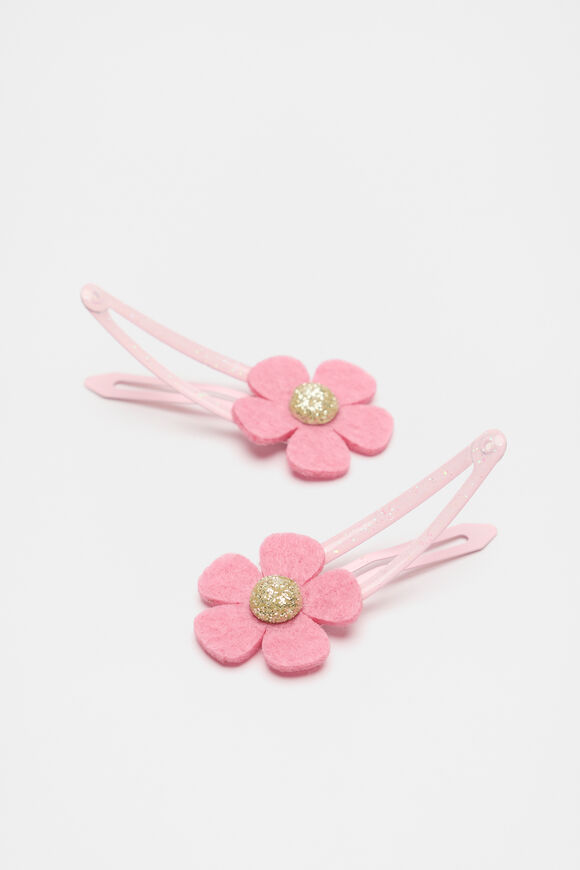 Felt Flower Snaps  Raspberry  hi-res