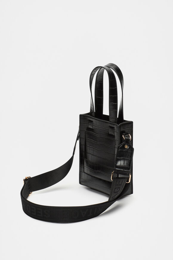 Two Tone Mini Crossbody Bag  Black  hi-res