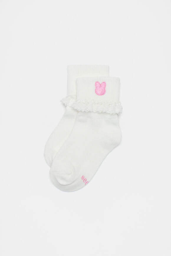 Bunny Frill Sock  Vanilla  hi-res