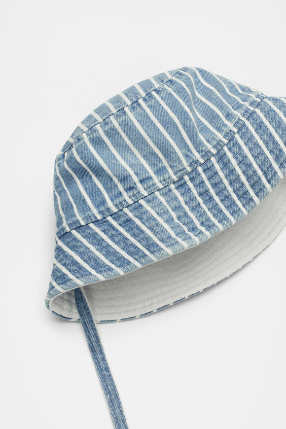 Initial Stripe Sun Hat  J  hi-res