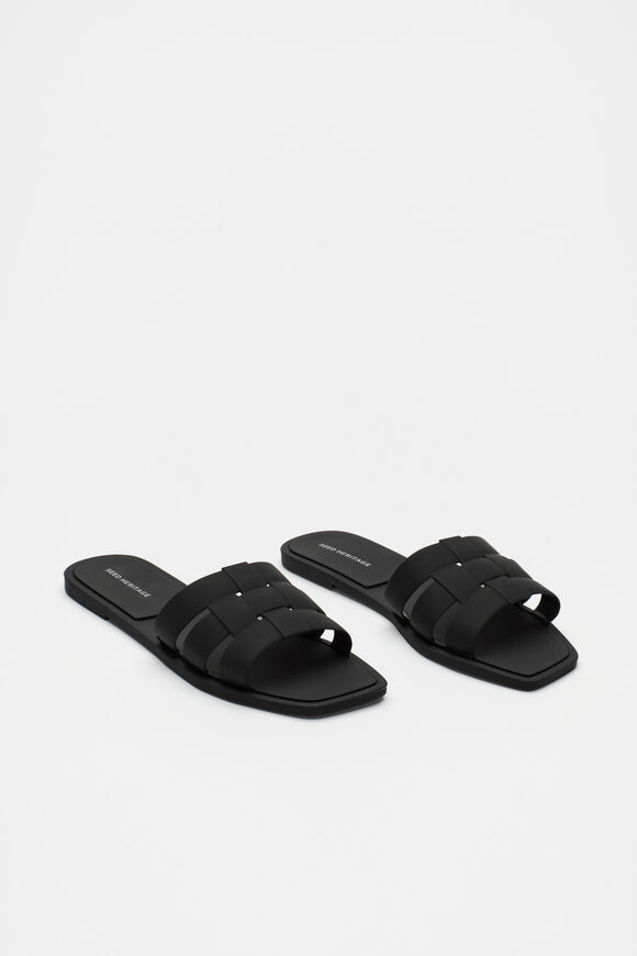 Woven Moulded Slide  Black  hi-res