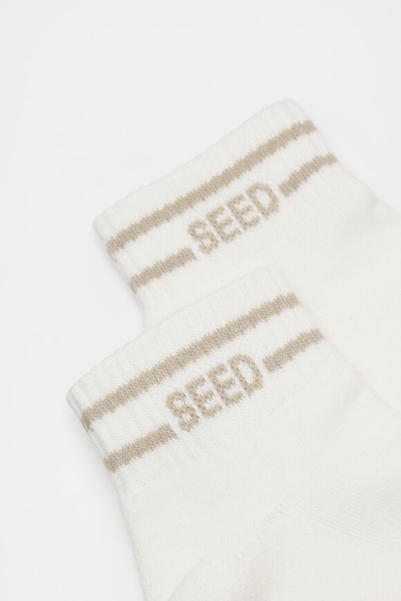 Stripe Logo Ankle Sock  Cream Cool Sand  hi-res